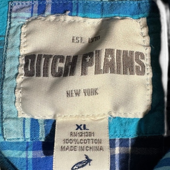 Ditch Plains Women’s Plaid Pearl Snap Western Shirt Blues Size XL - Picture 4 of 5